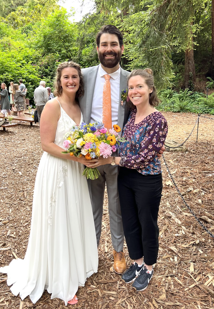 April at a wedding ceremony
